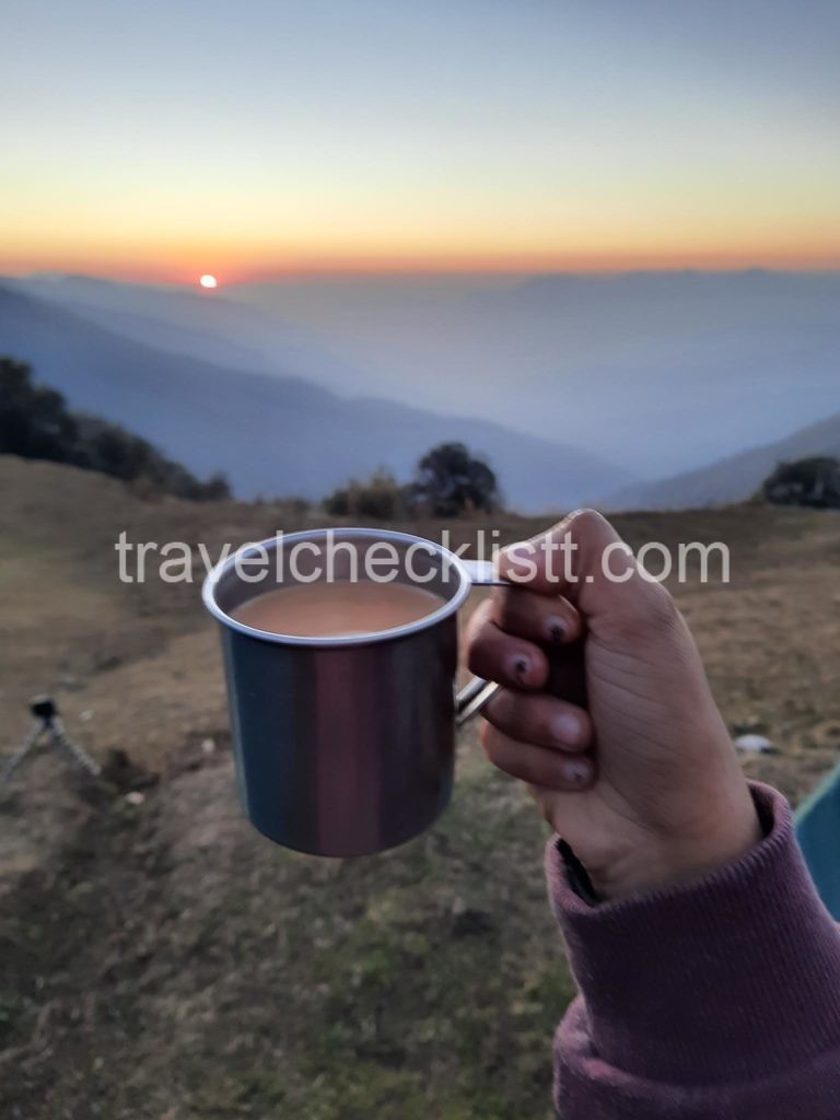 Sunset from the nag tibba camp site